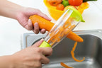 Vegetable Peeler & Shredder with Built-In Peel Catcher – 420 Steel Blade