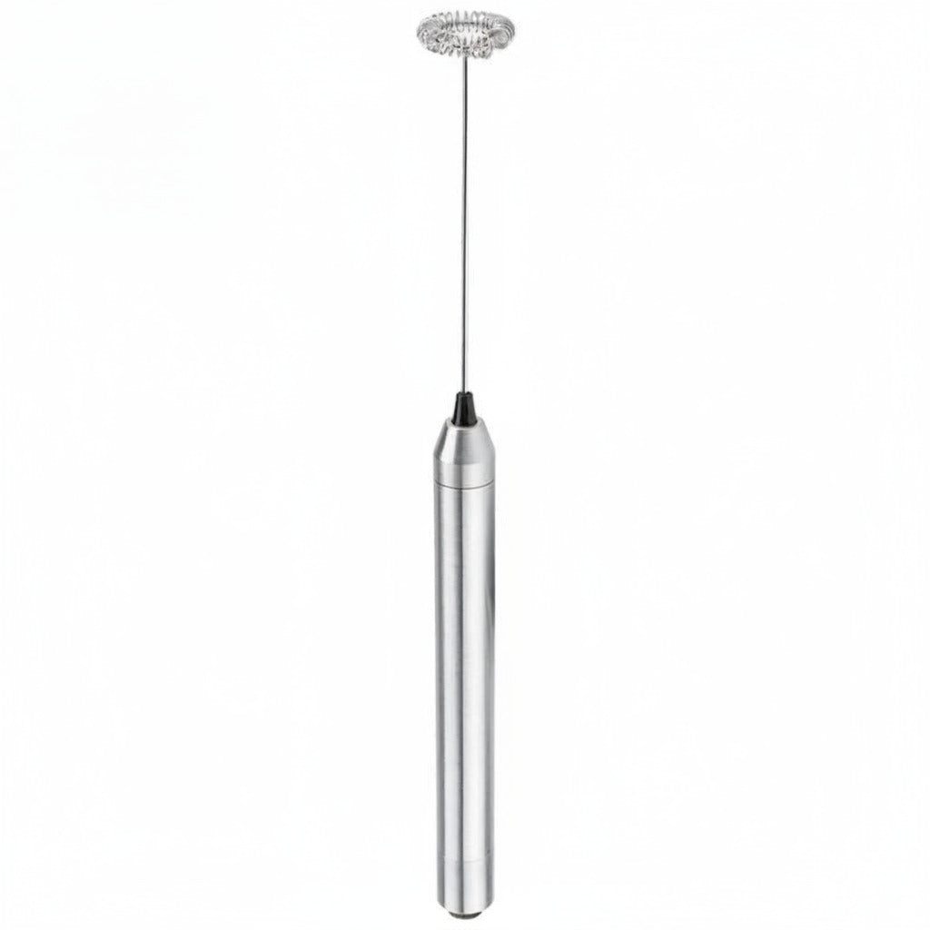 Handheld Electric Milk Frother – Stainless Steel Whisk, Battery-Powered