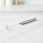 Handheld Electric Milk Frother – Stainless Steel Whisk, Battery-Powered