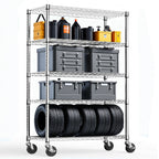 5-Shelf Wire Storage Shelving Unit with Heavy Duty Carbon Steel - Chrome