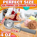 4 oz Ice Cream Scoop with Trigger Release #8 – Stainless Steel Versatile Tool for Baking Cookies and Desserts  Durable Easy to Clean Dishwasher Safe Ergonomic Design for Precise Culinary Portions