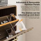 Freestanding Shoe Cabinet with Flip Top Drawers - Walnut