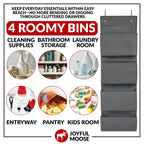 Over the Door Hanging Organizer Closet Storage Bins Grey
