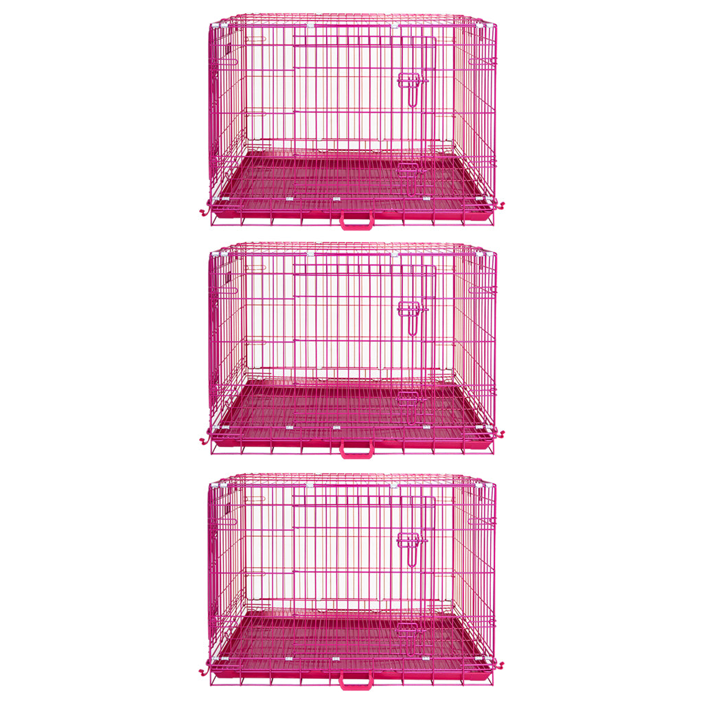 24-42" Pink Wire Dog Crate RED24-42