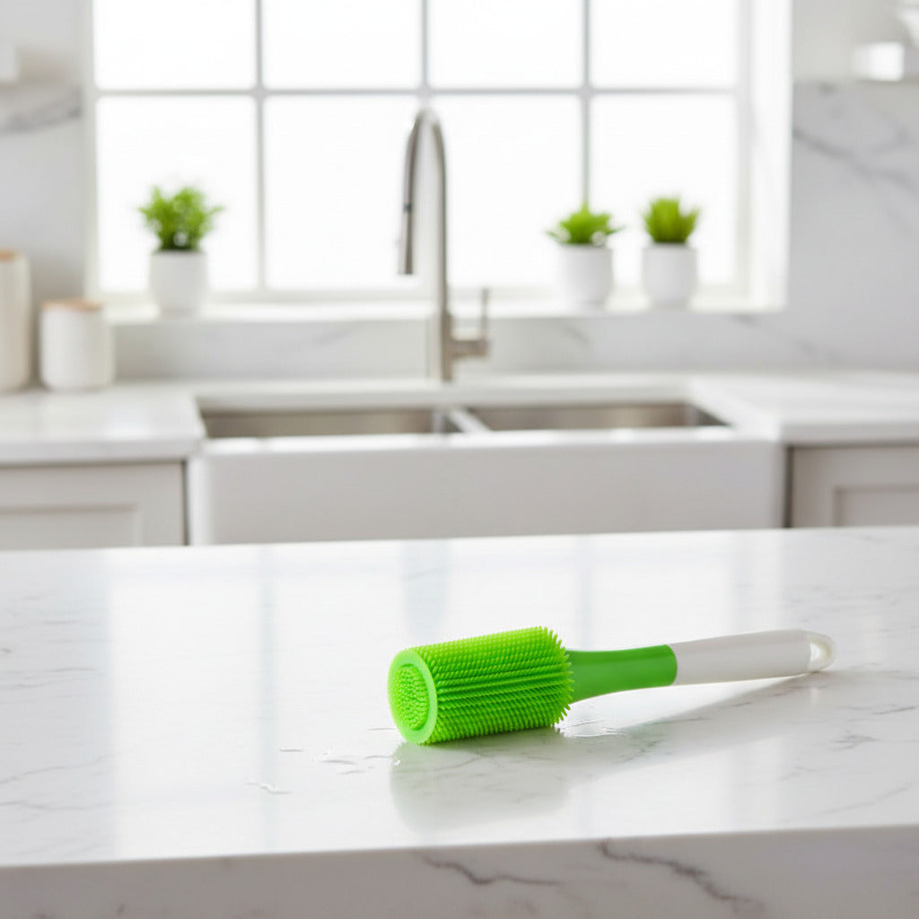 Silicone Cup Brush with PP Handle – Bottle & Glass Cleaner