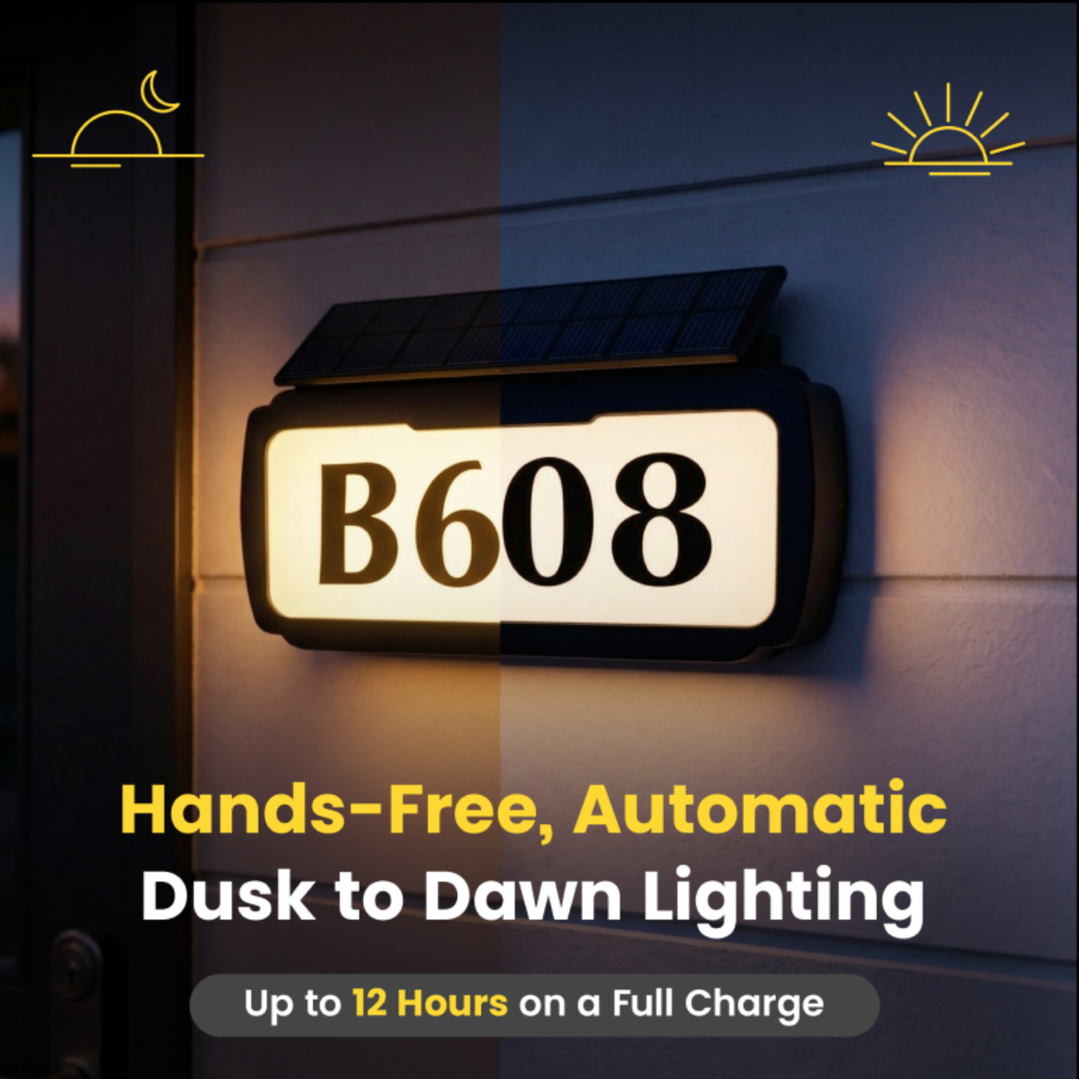 Address Sign House Number Solar Powered BICSSL-11