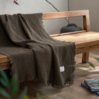 Japanese Four-Layer Muslin Cotton Tassel Throw Blanket