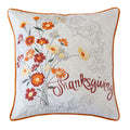 Thanksgiving Embroidered Floral Throw Pillow Set of 2 with Embroidered Floral Design - Autumn Harvest