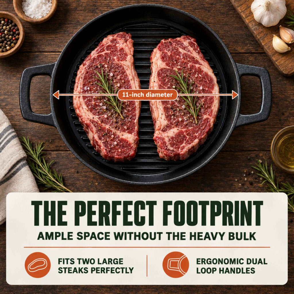 Enameled Cast Iron Grill Pan, 11"