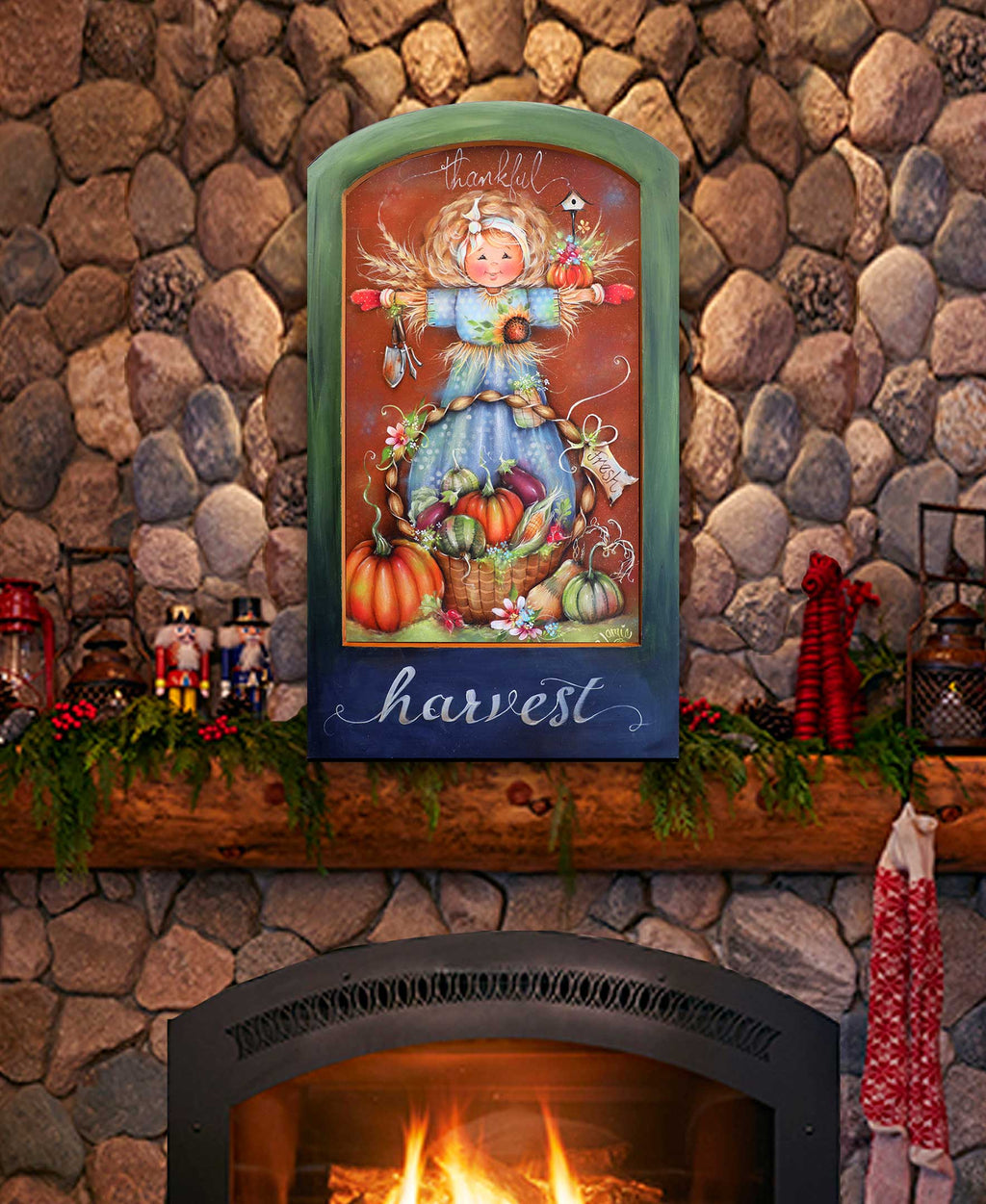 Thankful Harvest Holiday Door Decor by Jamie Mills-Price - Thanksgiving Decor - 8611076H-MP