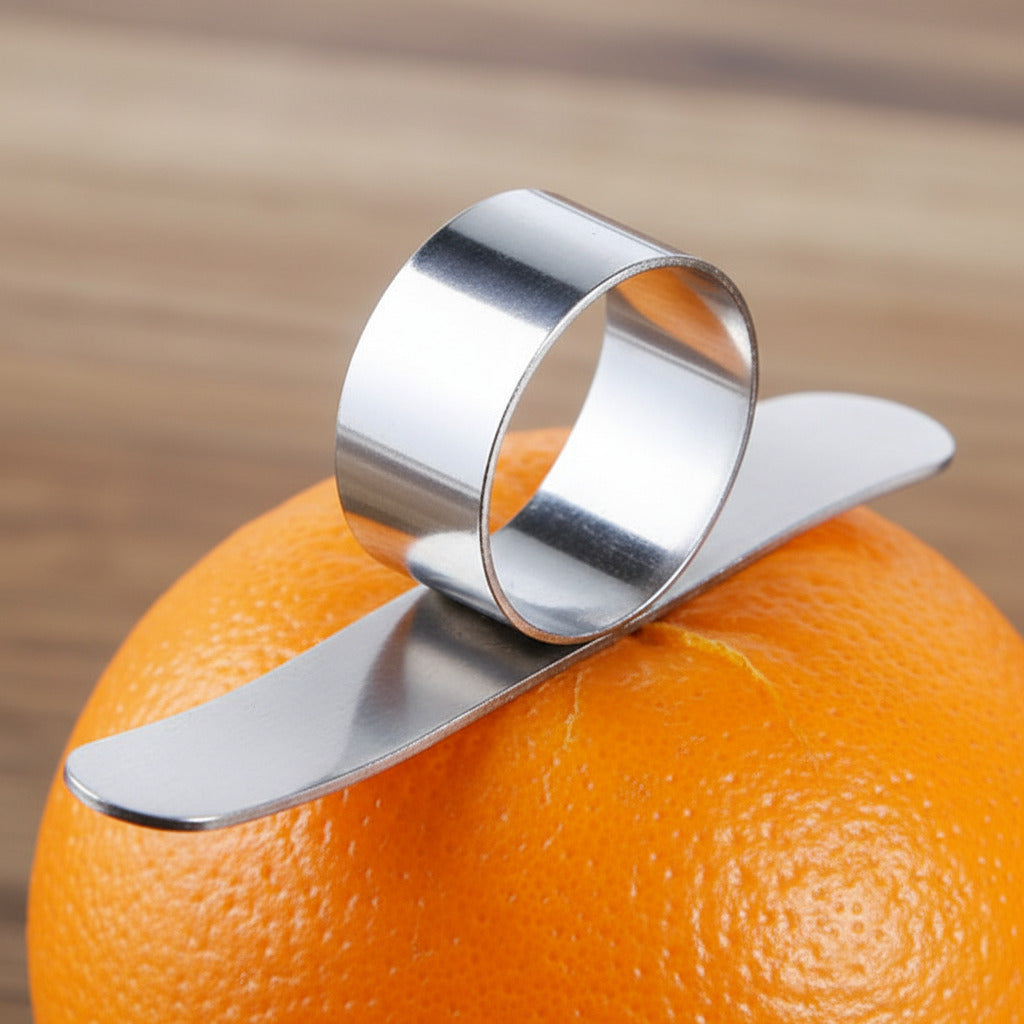 Citrus Peeler Ring – Stainless Steel Finger Tool for Oranges & Grapefruit