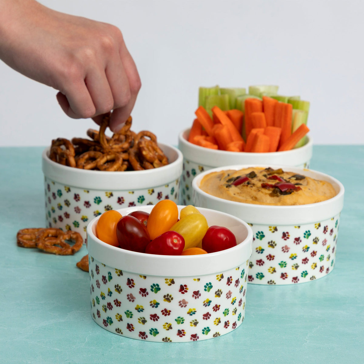 Paw Print Large Oven-Safe Ramekin - Set of 4 - 14oz