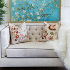 Thanksgiving Embroidered Floral Throw Pillow Set of 2 with Embroidered Floral Design - Autumn Harvest