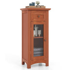 Bathroom Freestanding Storage Cabinet with Single Glass Door