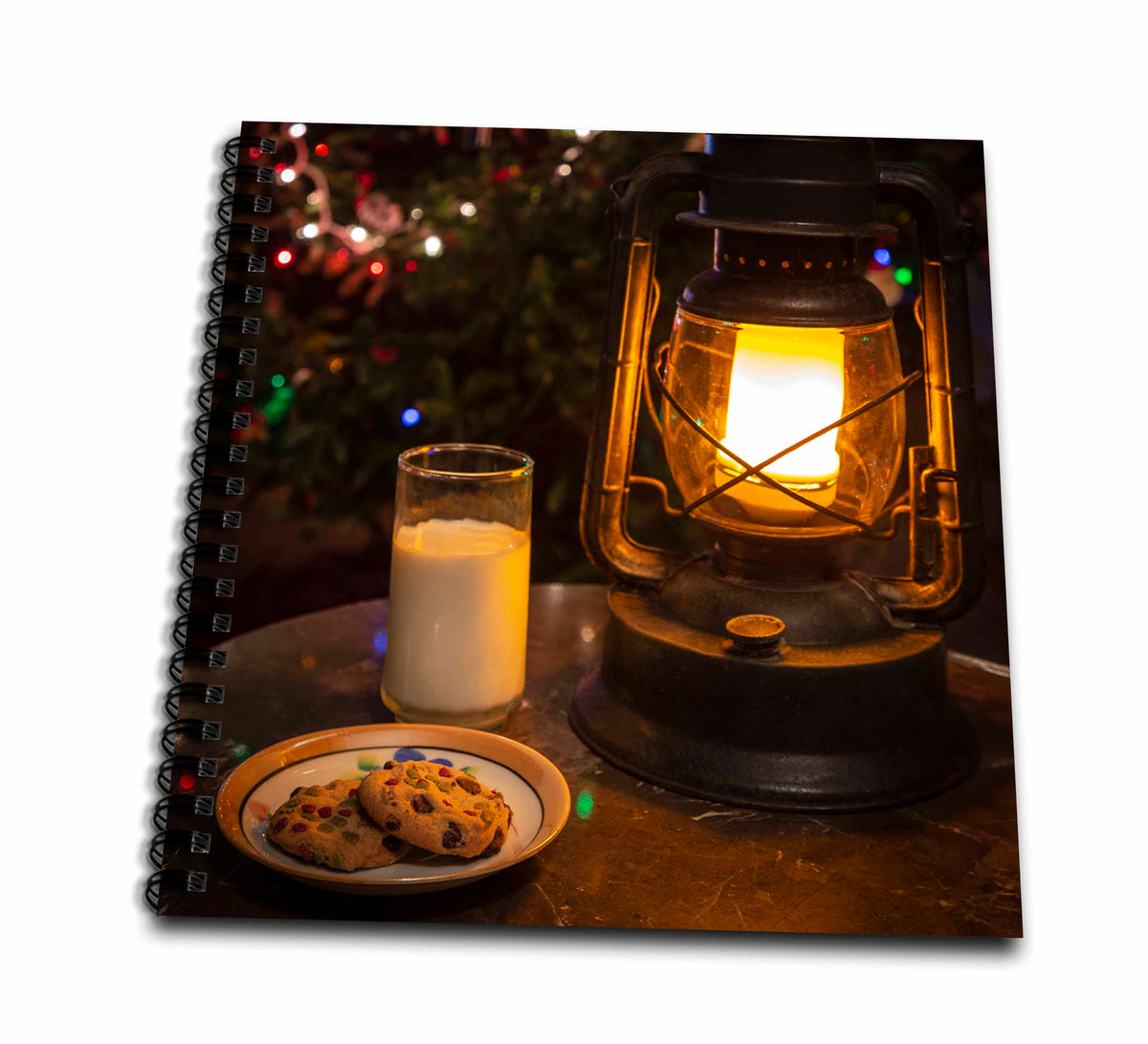 3dRose Milk and cookies with rustic Christmas decoration. - Drawing Books (db_344985)