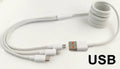 3-in-1 Braided Charging Cable | USB-A or USB-C Input