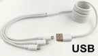 3-in-1 Braided Charging Cable | USB-A or USB-C Input