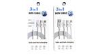 3-in-1 Braided Charging Cable | USB-A or USB-C Input