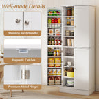 Kitchen Pantry Cabinet 65.5 Inch Freestanding Tall Buffet Cupboard