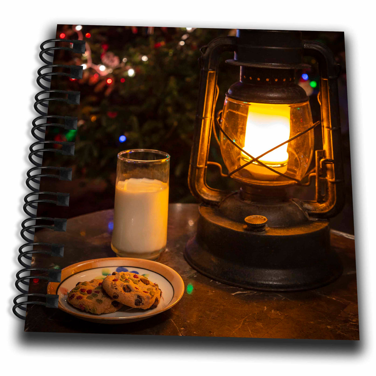 3dRose Milk and cookies with rustic Christmas decoration. - Drawing Books (db_344985)