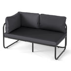Patio Loveseat Sofa Couch with Removable Pillows and Seat Cushion-Gray