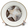 3dRose Andrea Haase Holiday Photography - Rustic Wooden Christmas Star - Plates