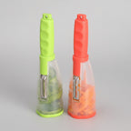 Vegetable Peeler & Shredder with Built-In Peel Catcher – 420 Steel Blade