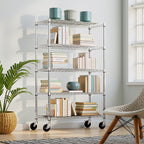 5-Shelf Wire Storage Shelving Unit with Heavy Duty Carbon Steel - Chrome