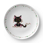 Christmas Cat Tangled in Lights Plate – 10" USA-Made Holiday Dinnerware