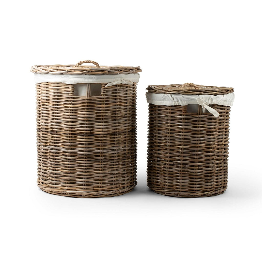 Rattan Laundry Baskets with Lid and Inner Bag