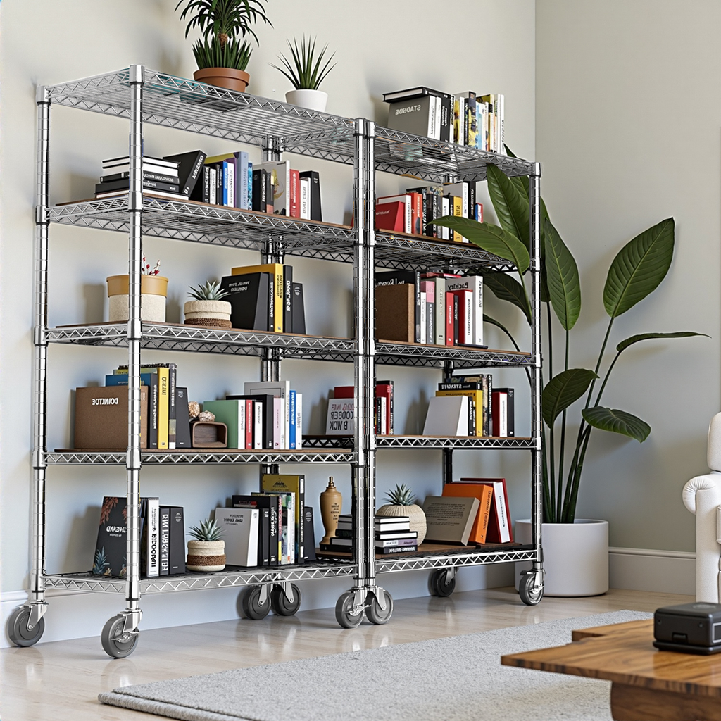 5-Shelf Wire Storage Shelving Unit with Heavy Duty Carbon Steel - Chrome