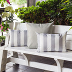 Horizon Stripe Pillow Set 14" x 20" with Water-Resistant Solarium Polyester - Multicolor Stripes