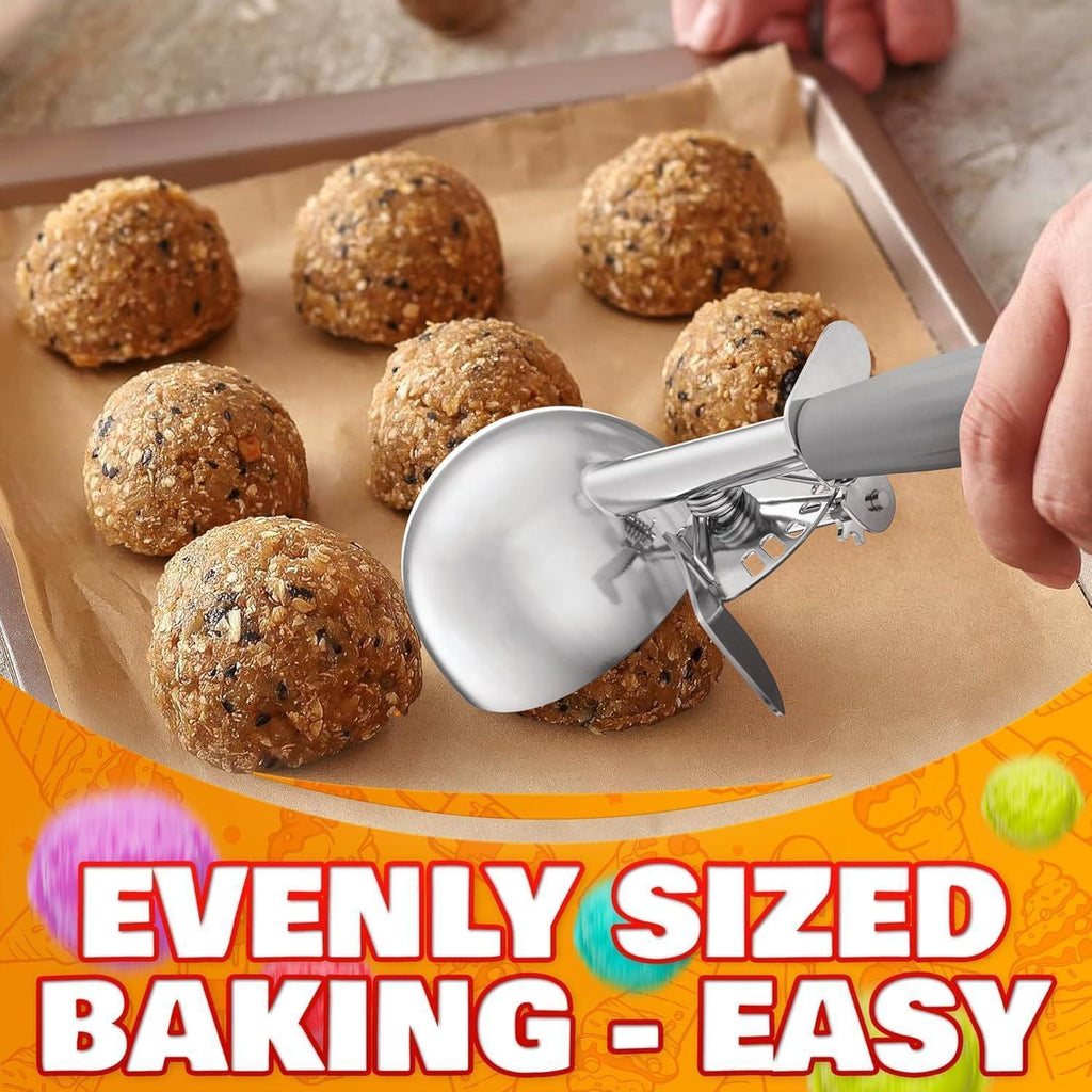 4 oz Ice Cream Scoop with Trigger Release #8 – Stainless Steel Versatile Tool for Baking Cookies and Desserts  Durable Easy to Clean Dishwasher Safe Ergonomic Design for Precise Culinary Portions