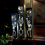 Dancing Bones Solar Tube Lights - Skeletons - Steel