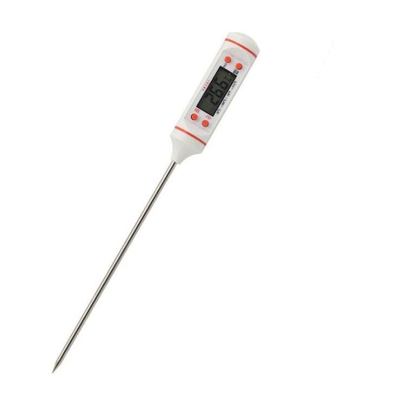 Digital Water Thermometer for Liquid Candle Instant Read With Waterproof For Food Meat Milk Long Probe Food Temperature Measuring Device Probe Type Electronic Thermometer Stainless Steel Pen Type Structure with High Accuracy