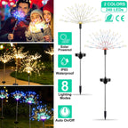 2Pcs Solar Powered Starburst Lights 240 LEDs Firework Lamp Garden Path Decor Lights