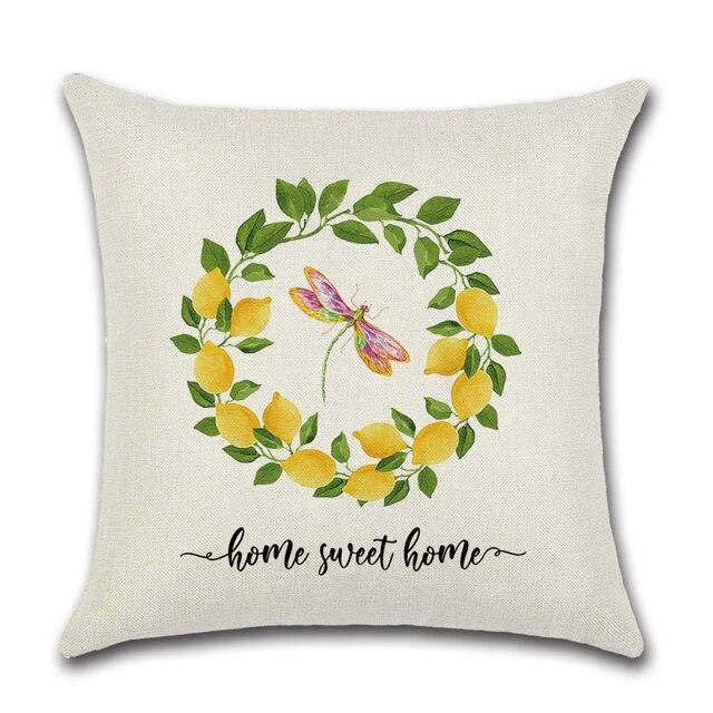 Elegant Linen Cushion Cover Black White Plaid Flower Pillow Case Throw Pillow Covers Waterproof Summer Outdoor Pillow Covers Home Summer Pillow Covers Home Decorative Pillows Cover For Sofa 45x45CM