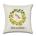 Elegant Linen Cushion Cover Black White Plaid Flower Pillow Case Throw Pillow Covers Waterproof Summer Outdoor Pillow Covers Home Summer Pillow Covers Home Decorative Pillows Cover For Sofa 45x45CM