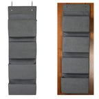 Over the Door Hanging Organizer Closet Storage Bins Grey