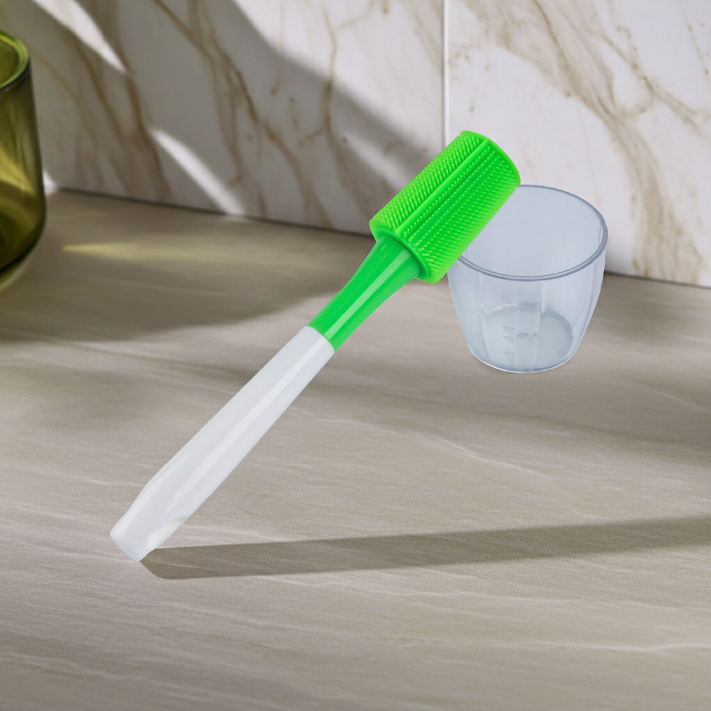 Silicone Cup Brush with PP Handle – Bottle & Glass Cleaner