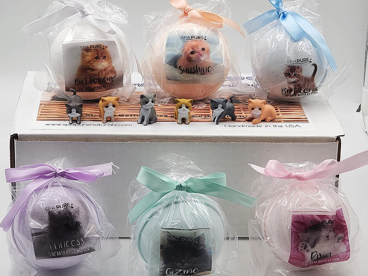 Spa Pure Kittens in Basket: 6 Adorable Kittens Bath Bombs