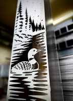 Northern Loon Glow Solar Pillar - Steel