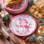 JASSEWRLY 40Pcs Christmas Snowman Disposable Paper Plates Holiday Party