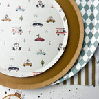 Premium Green Bavarian Check Paper Plates (8pcs)