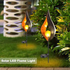 Solar LED Simulate Flame Light Lawn Lantern Lamp Waterproof Outdoor Lights